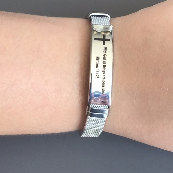 Stainless Steel Bible Verse Bracelet - Picture 2 of 6